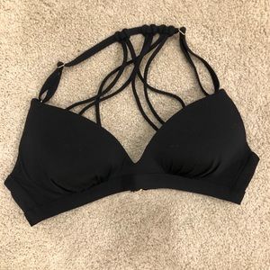 athleta black bikini top